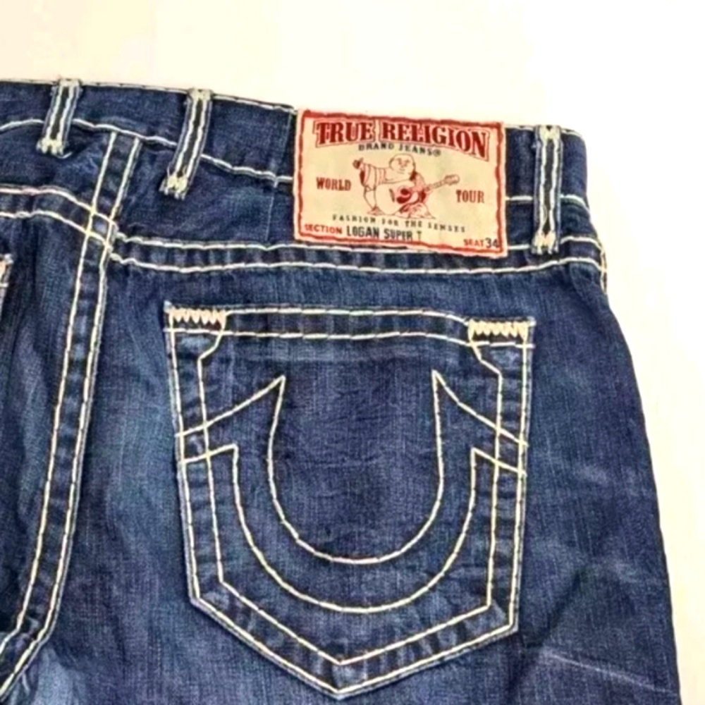 Vintage True Religion Jeans, Logan Super T, Seat 34, Button Fly, 38/32